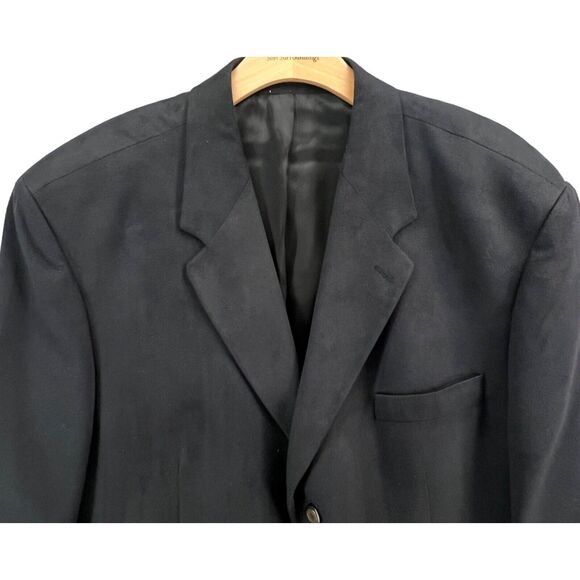 Lord & Taylor Blazer Mens 46 R Black Fifth Avenue Collection Faux Suede Jacket - Picture 3 of 14